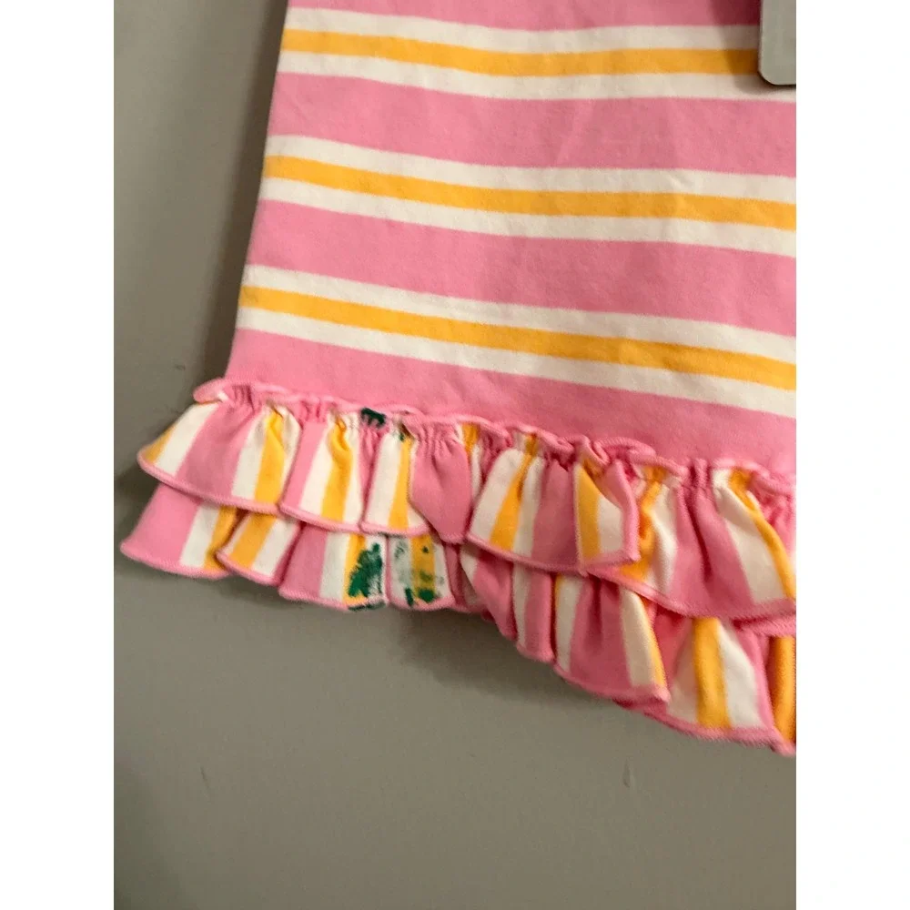 Matilda Jane Ruffle Shorts Girls 10 Pink Yellow‎ Striped Cotton Blend Boutique
